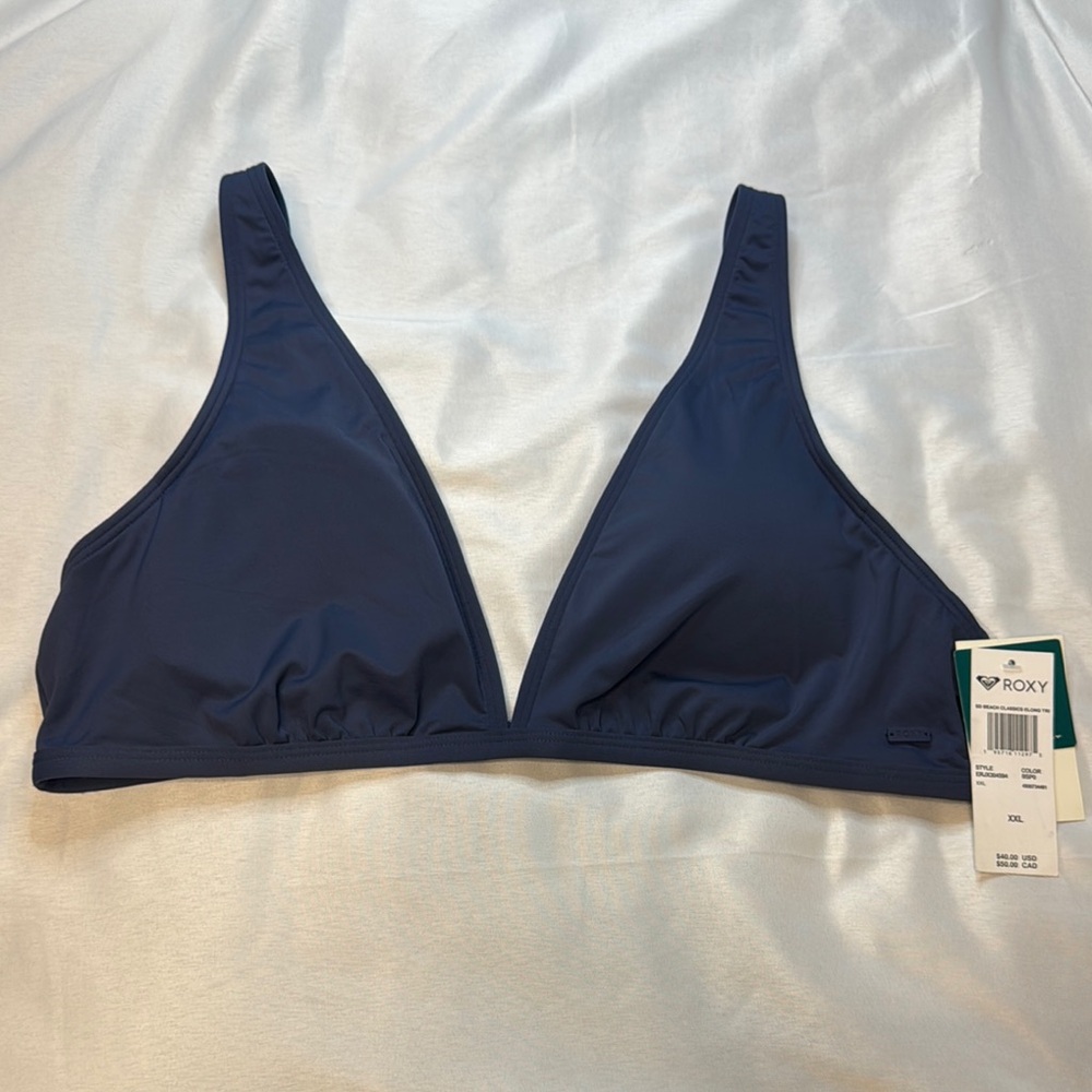 Roxy Deep Blue Triangle Bikini Top